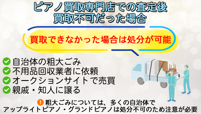 ピアノ買取業者に査定をしてもらって、買取不可だった場合