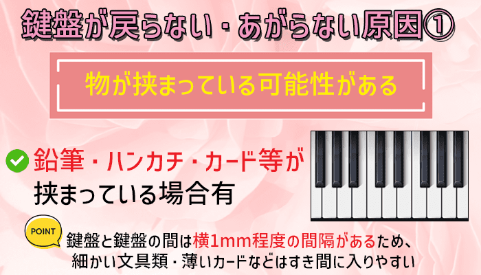 物が挟まっている可能性がある