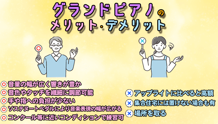 グランドピアノのメリット・デメリット