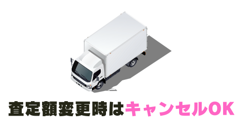 査定額変更時はキャンセルOK