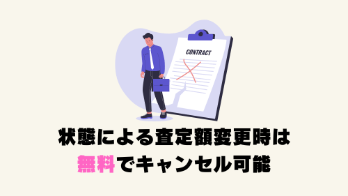 状態による査定額変更時は無料でキャンセル可能
